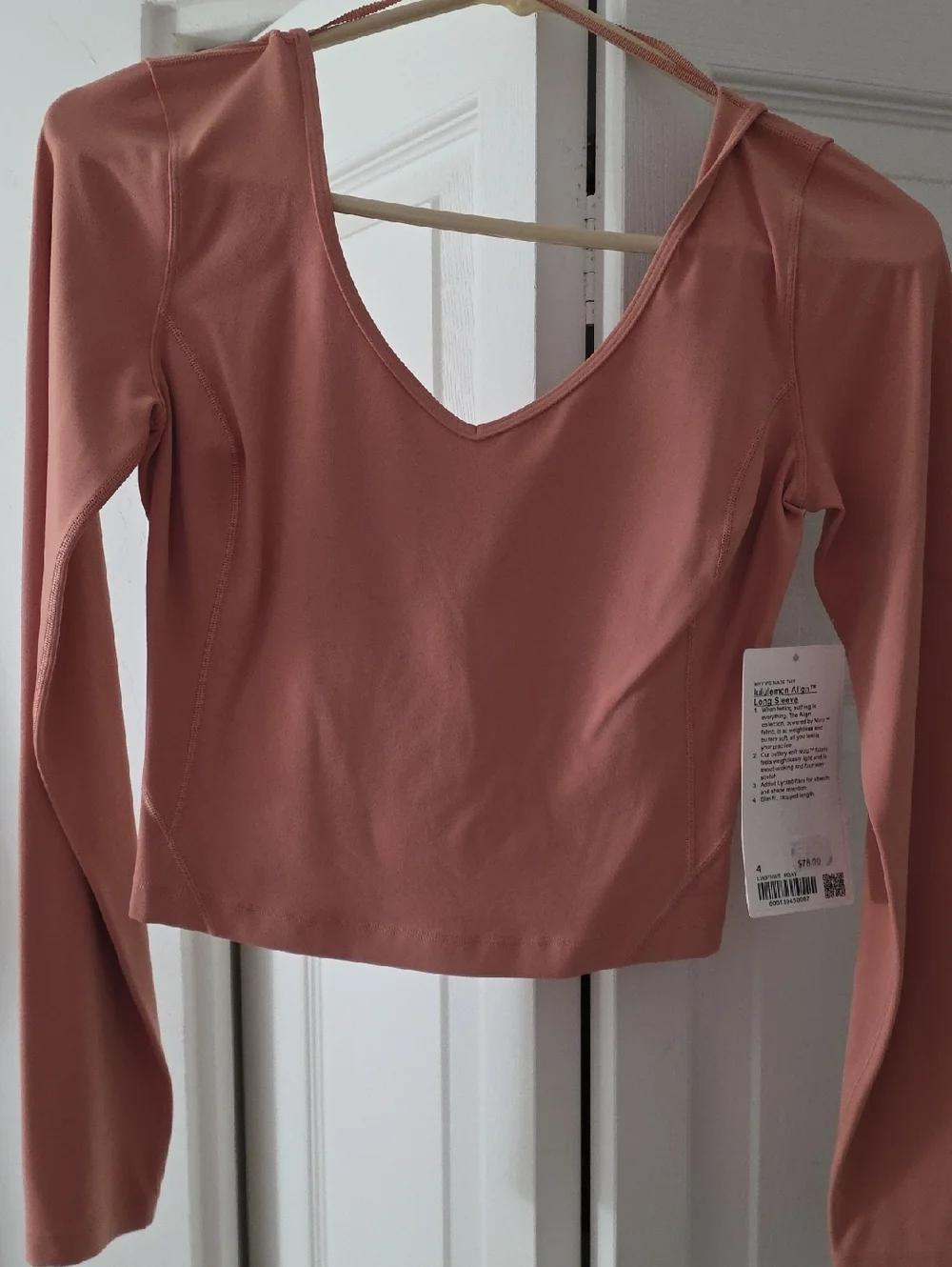 lululemon athletica V-Neck Long Sleeve Crop Top - Dusty Rose Blush - Picture 1 of 11